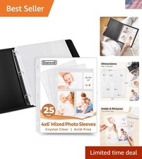 Crystal Clear 4x6 Photo Protector Sheets - 25 Pack for Scrapbook Binders