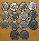 Lot of (14) Roosevelt Dimes 90% Silver Dates 50's & 60's   [M]