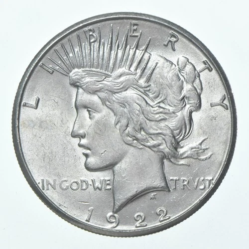 (1) 1922-S Choice AU Peace Silver Dollar 90% - CH AU Almost Unc - San Fran *9500