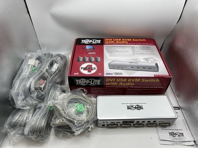 Tripp-Lite 4-Port USB2.0 / DVI USB KVM SEITCH WITH AUDIO B004-DUA4-K-R FREE S/H