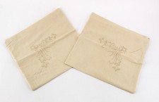 2x alte Paradekissen Aussteuer Kissenbezug Planet 65x70 Stickerei Ornament Knopf
