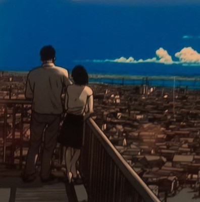 ''Blue Sky Thinking'' Box gerahmter & montierter Druck. Anime Style Scenery.
