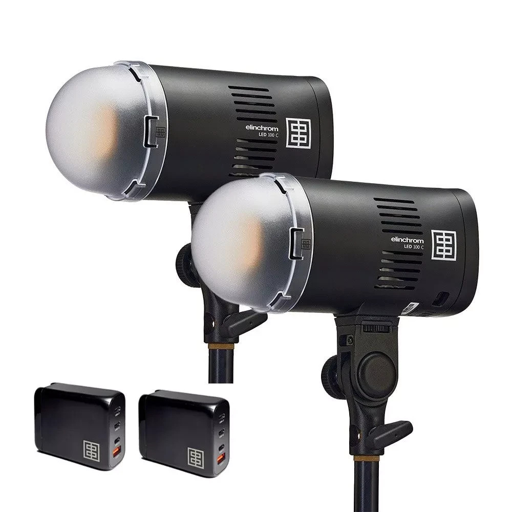 Elinchrom LED 100 C – Dual Head Kit with 2x 100W Fast Chargers