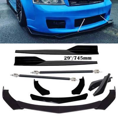 Front Rear Bumper Lip Spoiler Splitter Glossy Black Body For Audi A4 B6 A5 A6 A7