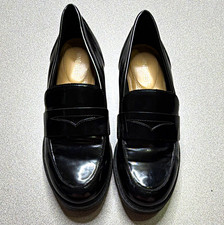Nine West Women’s Black Patent Penny Loafers Classic Slip-On Dress Shoes 6.5M