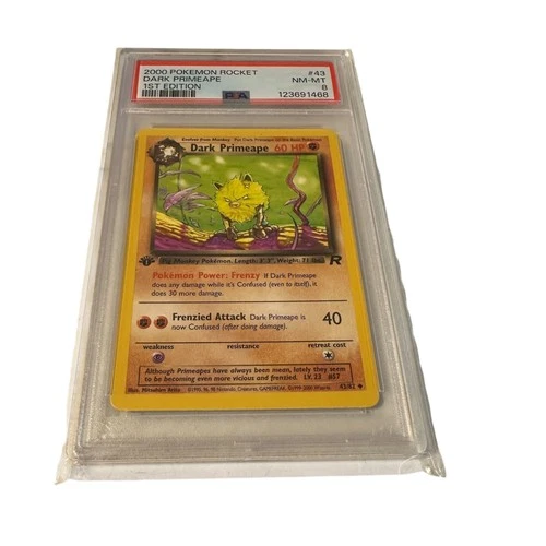 2000 PSA 8 Pokemon Dark Primeape 1st Edition Rocket #43 Graded