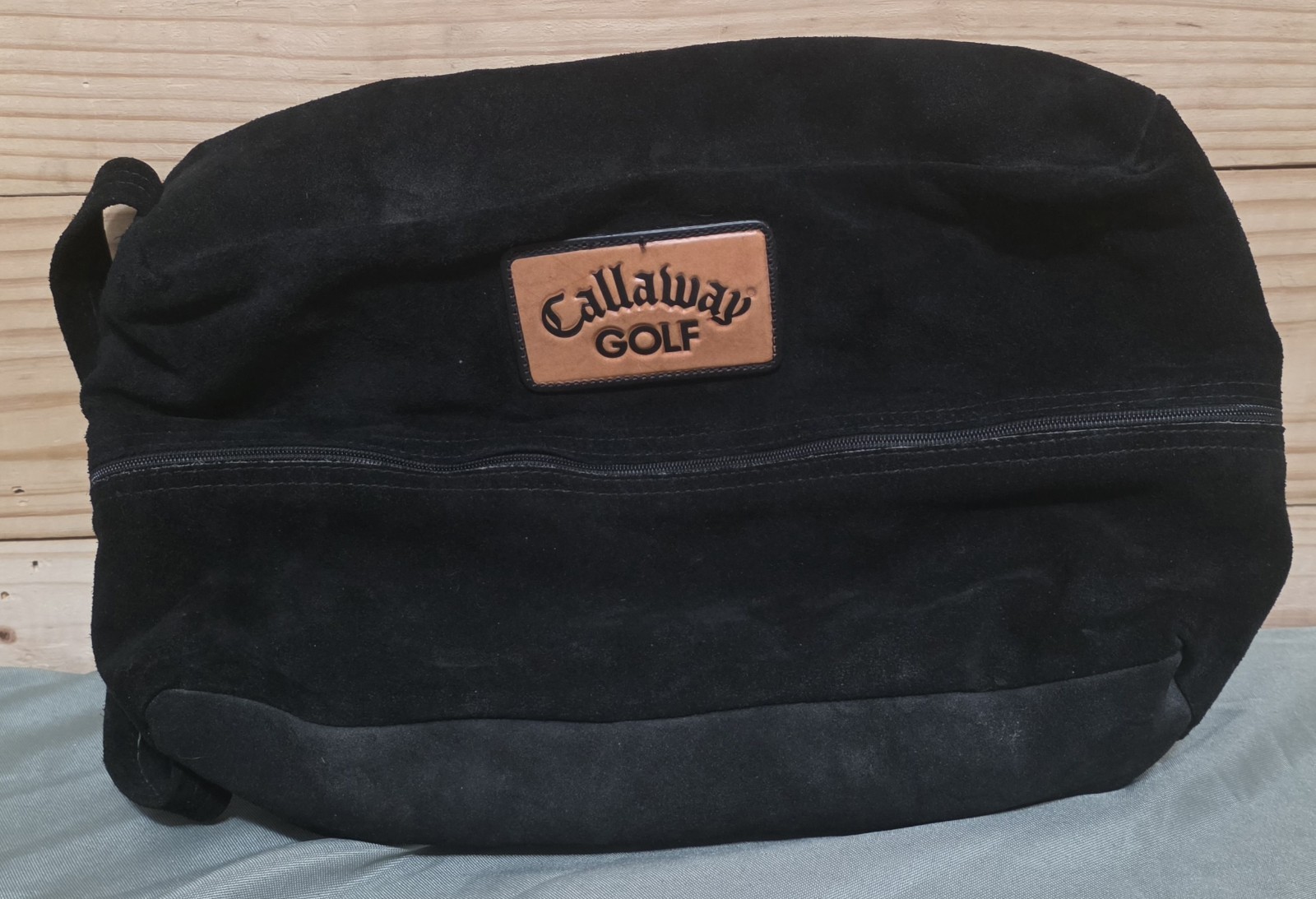 Bag Black Suede, Zippered, Faux Fur, Pocketed Used But Great