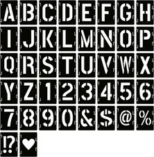 6 Inch Letter Stencils Symbol Numbers Craft Stencils, 42 Pcs Reusable 6 inch 