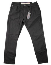 Jeans impermeables vintage para hombre 30x30 ciclón calce ajustado suaves elásticos negros NUEVO