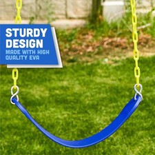 Heavy Duty Swing Seat Swing Set Accessories Swing Seat Replacement Blue w/Chain