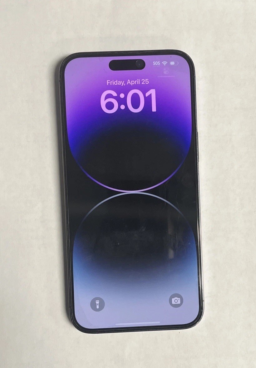 Apple iPhone 14 Pro Max 128 GB (ATT) Deep Purple MQ8R3LL/A- READ