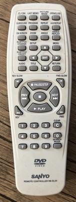 SANYO RB-SL20 DVD PLAYER REMOTE CONTROL DWM-380 DWM-390 DWM-395 TESTED OEM
