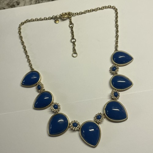 Signed J. Crew Blue Cabochon / Gold 