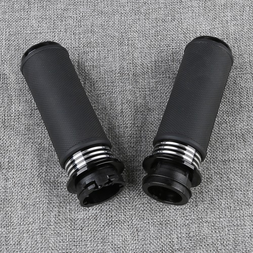 Black CNC 1'' Handlebar Hand Grips For Harley Softail FLS FLST 1996-2015 2014 US - Picture 7 of 10