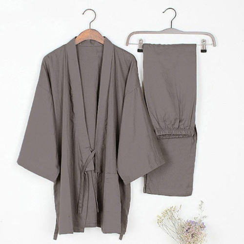 Men Traditional Japanese Pajama Set Robe Pants Kimono Yukata Nightgown Sleepwear - Imagen 3 de 30