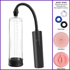 8" Male Vacuum Penis Pump Rechargeable Tube Grip Enlarger Enhancement Extender