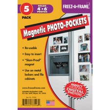 Freez A Frame Clear Magnetic Photo Frame Pockets For 4x6 Photos 5 Pack