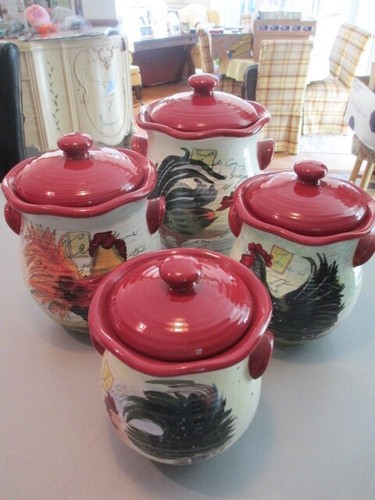 Large Canister Le Rooster by Susan Winget Certified International Cookie Jar - Imagen 8 de 8