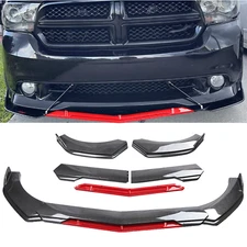 For Dodge Durango Front Bumper Lip Splitter Spoiler Carbon Fiber Gloss Black+Red
