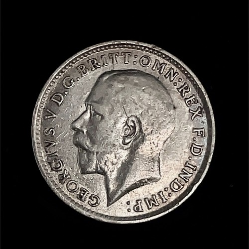 1915 GREAT BRITAIN SILVER THREE 3 PENCE KM# 813 GEORGE V - UNCIRCULATED. - Picture 4 of 8