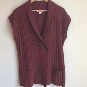 burnt orange cable knit cardigan