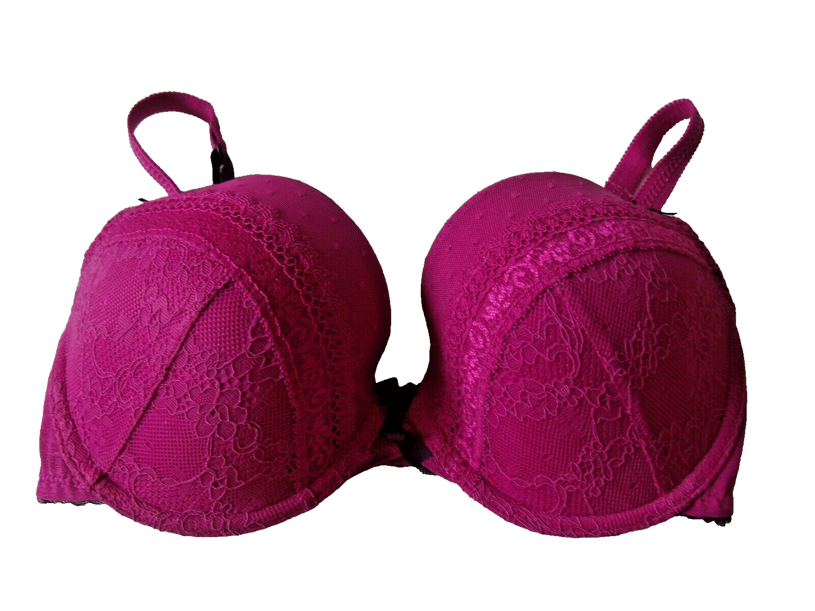 Marks & Spencer UK 32E Megan Magenta Mix U/Wired Padded Lace Overlay Plunge Bra