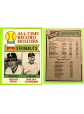 1979 TOPPS #417 ALL-TIME RECORD HOLDERS STRIKEOUTS  NOLAN RYAN, WALTER JOHNSON