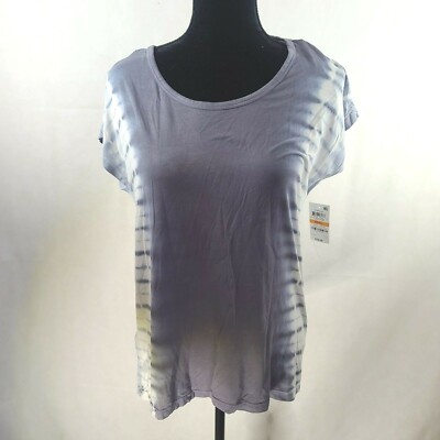 Ideology Womens Purple Tie-Dye Casual Tee T-Shirt Top S WS-282