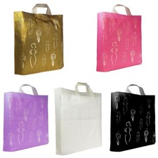 100x NEW PLASTIC CARRIER SILHOUETTES SEE THROUGH LUXURY PARTY BAGS(41cm x 41cm)