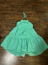 AMERICAN EAGLE sundress HALTER TOP  Green TIERED Dress