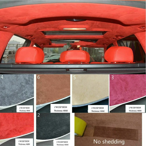 Thick Faux Suede Fabric Foam Backing Quilted Car Roof Upholstery Material Crafts - Picture 6 of 32