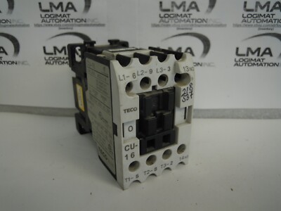 TECO CU-16 CONTACTOR 30 AMP 3-POLE 1 NO 10 HP +COIL 120V *TESTED