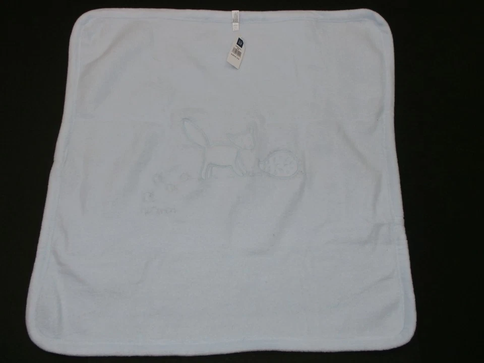 Manta polar recién nacido Baby Gap zorro puercoespín erizo azul claro otoño nueva con etiquetas 26x28 Foto 3 de 4