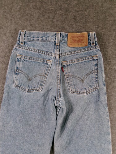 Vintage Levis 550Jean Youth 9Blue Relaxed Fit Causal Light Wash Aztec Y2K 24X25 - Picture 15 of 19