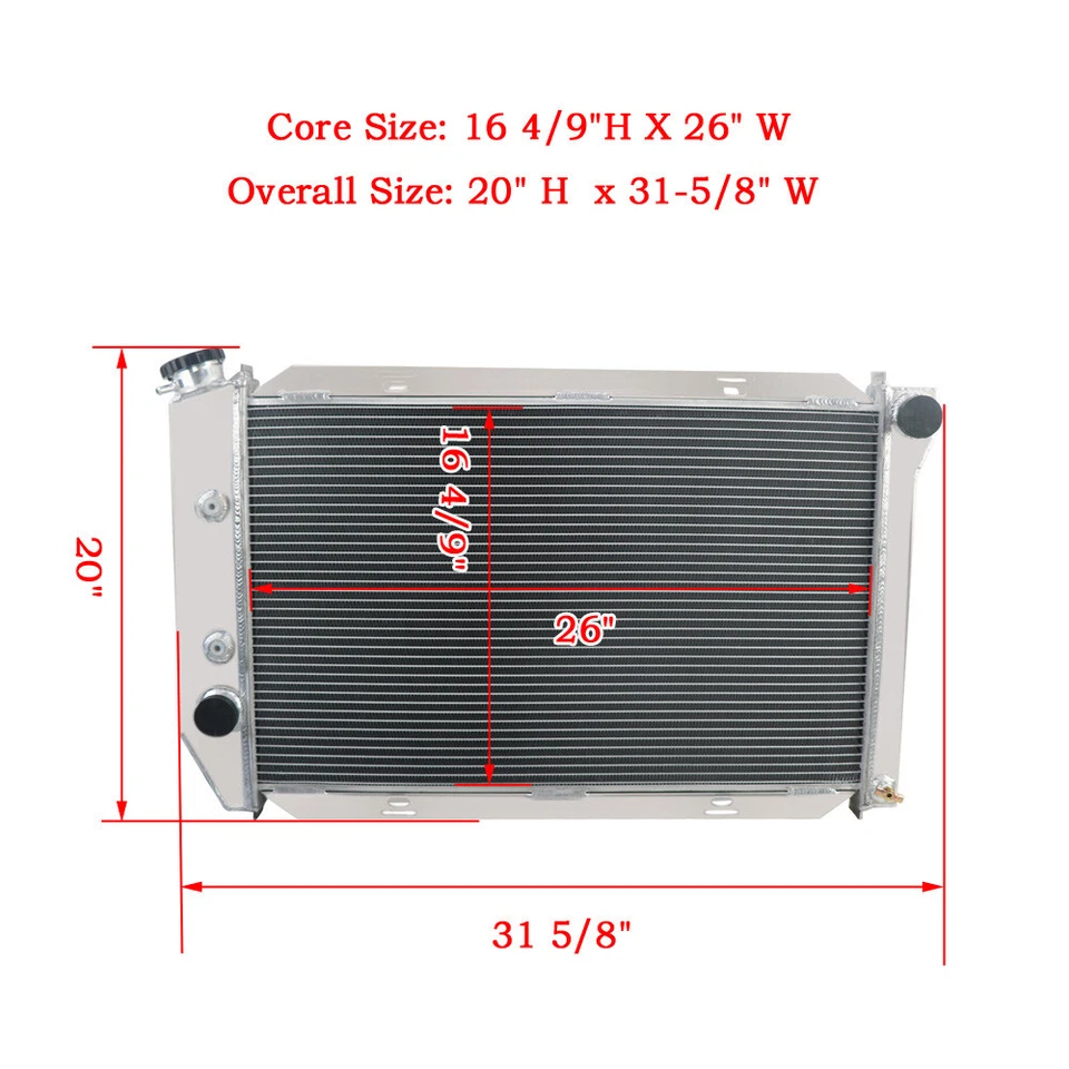 4 ROW ALUMINUM RADIATOR SHROUD FAN For 1969-1973 1971 FORD MUSTANG LTD TORINO - Image 3 of 4