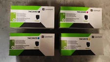 Genuine Lexmark 74C2HKE 74C2SCE 74C2SME 74C2SYE Toners lot FREE UK DELIVERY! VAT