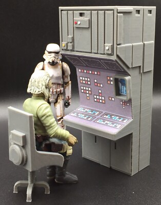 CUSTOM HOTH ECHO BASE COMPUTER +CHAIR for 3.75 INCH STAR WARS FIGURE ...