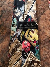 NICOLE MILLER Football Themed Silk Tie