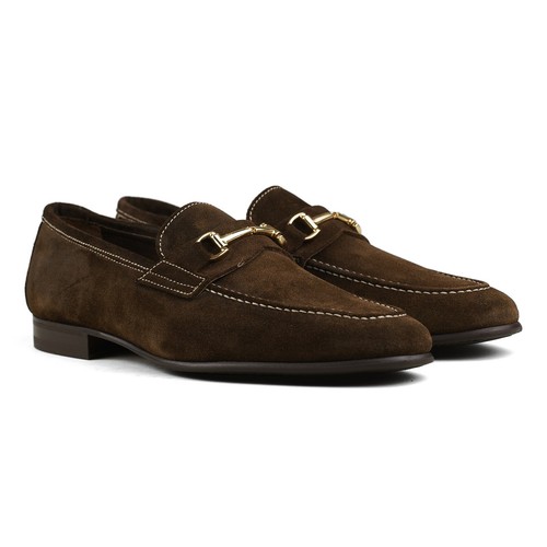 Berwick 1707 Horsebit Loafer - Dark Brown Suede