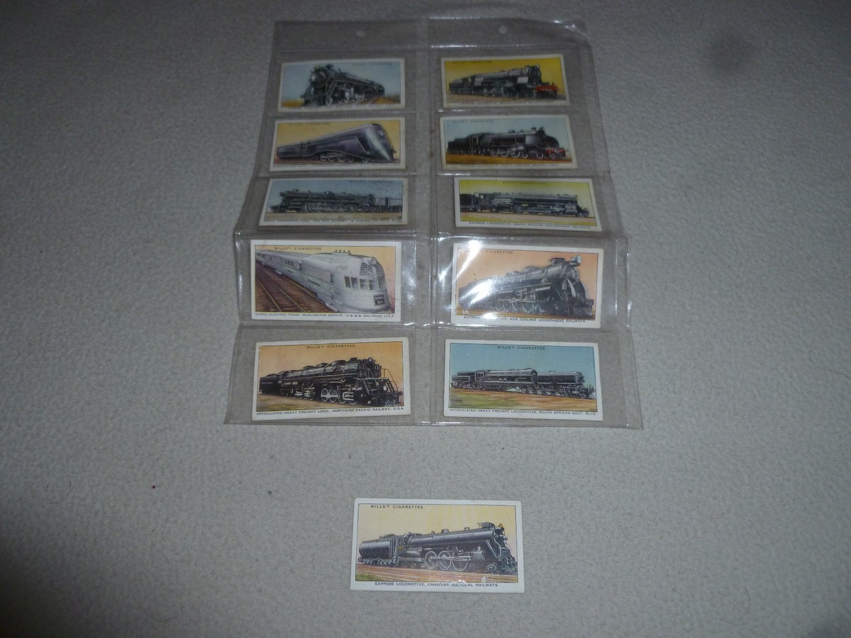 VINTAGE WILLS CIGARETTES RAILWAY ENGINES LOCOMOTIVES TRAIN CARD LOT TOBACCO