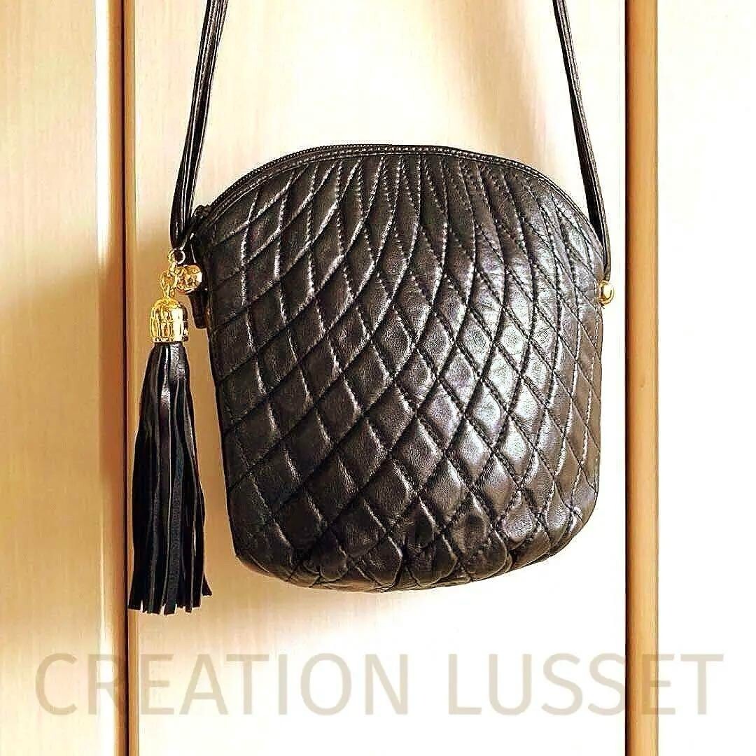 CREATION LUSSET quilted leather shoulder bag new 2501M* | eBay