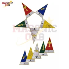 5 triangle Embroidered Flags/Banners to make Order of Eastern Star OES O.E.S