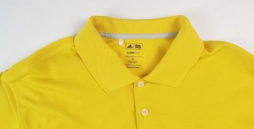 Camisa polo de golf Adidas para hombre talla XL amarilla climalite ajuste clásico - Imagen 4 de 5
