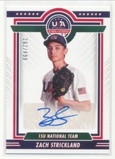 2022 Panini USA Stars & Stripes Zach Strickland RC Auto 262/499