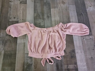 Womens Charlotte Russe Top Off The Shoulder Blouse Light Pink Fusia Size  Medium