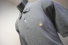 Brooks Brothers 346 Original Fit Gray Short Sleeve Golf Polo Mens Sz Medium