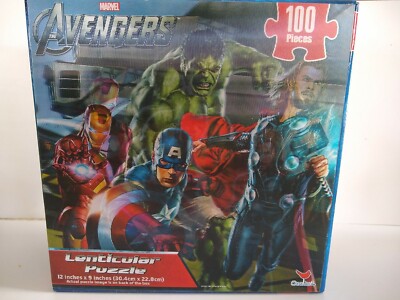 Marvel Comics The Avengers 100Pc 3-D Lenticular Jigsaw Puzzle * New