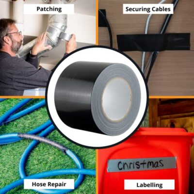 WOD DTC10 Advanced Strength Industrial Grade Black Duct Tape, 4 Inch X 60 Ft. Waterproof, UV Resistant For Crafts & Home Improvement - View #6