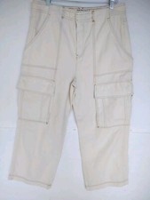 We the free People Judd Carpenter Cargo Pants Sz 30 Cream Wide Leg 34" x 30" NWT