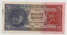 CZECHOSLOVAKIA 20 KORUN 1926 PICK 21 S SPECIMEN UNC-